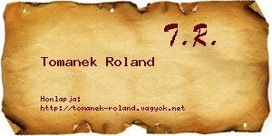 Tomanek Roland névjegykártya