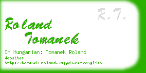 roland tomanek business card